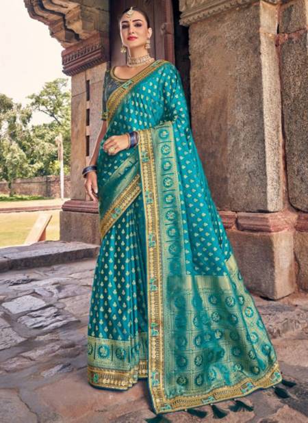 Blue Colour Tathastu New Designer Festive Wear Pure Dola Silk Saree Collection 5308